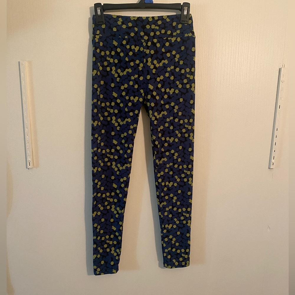LuLaRoe Black Blue & Yellow Leggings One Size (OS)